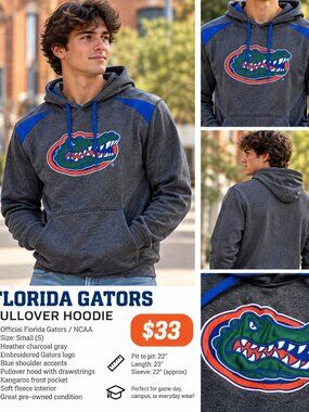 Florida Gators Pullover Hoodie – Size Small